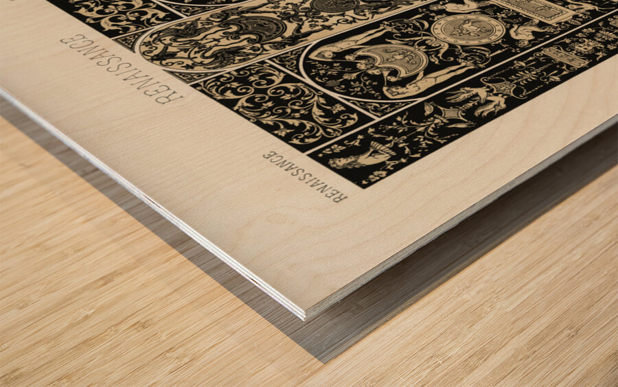 Renaissance pattern. 1888 edition Lornement Polychrome by Albert Racine 1825–1893. Wood print