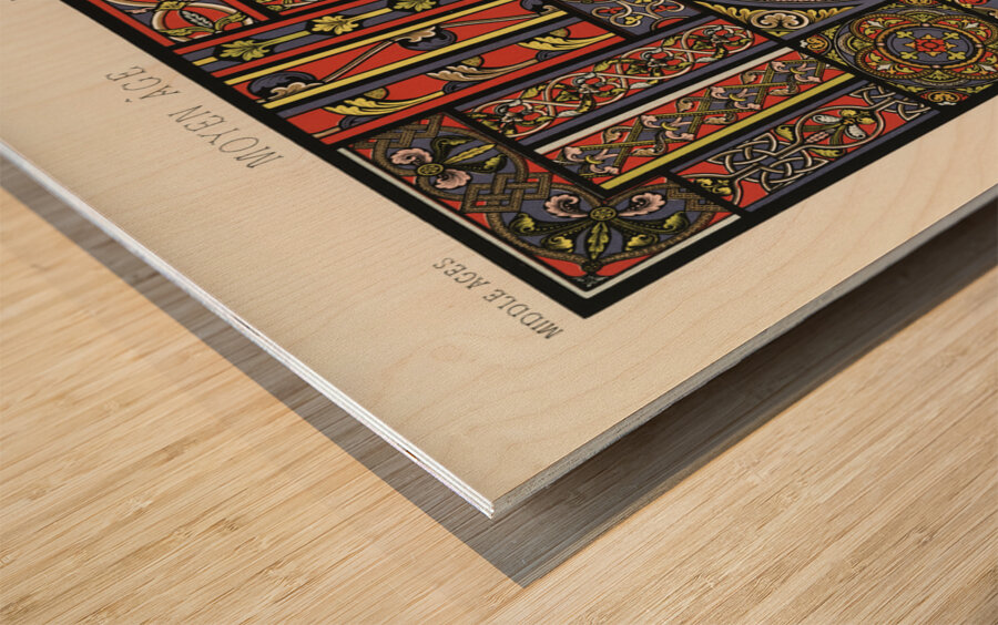 Middle-Ages pattern. 1888 edition Lornement Polychrome by Albert Racine 1825–1893. Wood print