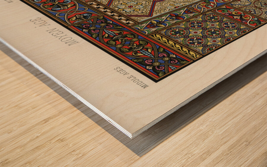 Middle-Ages pattern. 1888 edition Lornement Polychrome by Albert Racine 1825–1893. Wood print