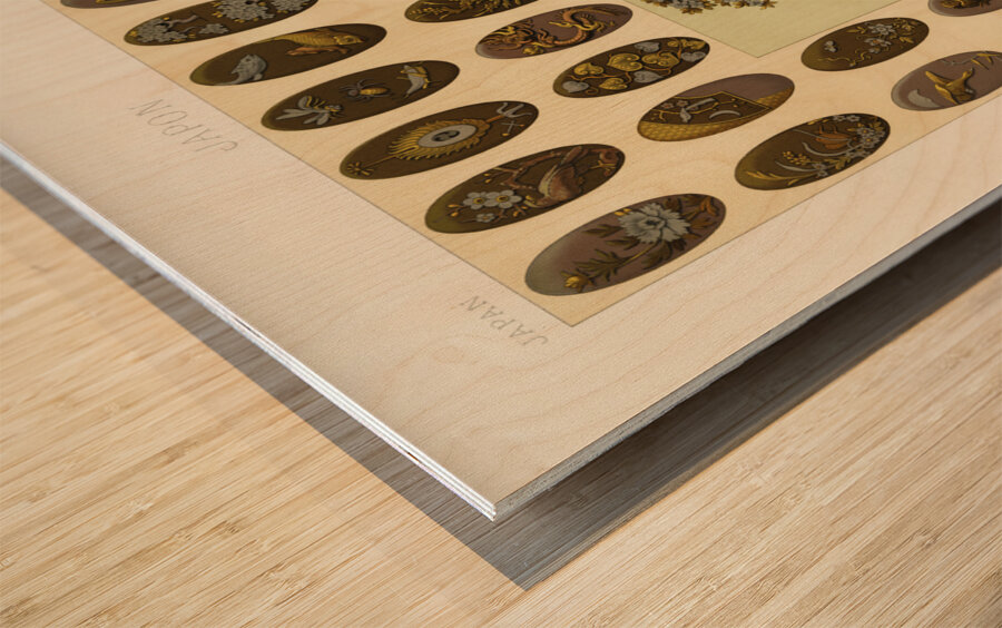 Japan pattern. 1888 edition Lornement Polychrome by Albert Racine 1825–1893. Wood print