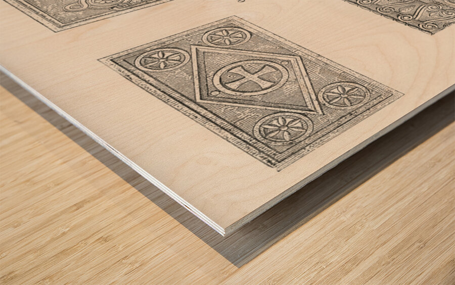 Byzantine pattern. 1888 edition Lornement Polychrome by Albert Racine 1825–1893. Wood print