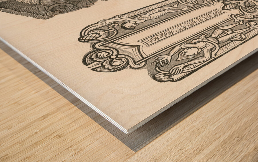 Antique Chinese illustrations. 1888 edition Lornement Polychrome by Albert Racine 1825–1893. Wood print