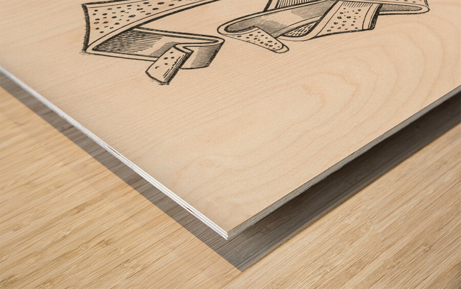 Vintage icon. 1888 edition Lornement Polychrome by Albert Racine 1825–1893. Wood print