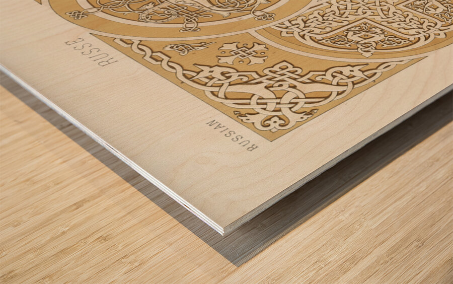 Russian pattern. 1888 edition Lornement Polychrome by Albert Racine 1825–1893. Wood print