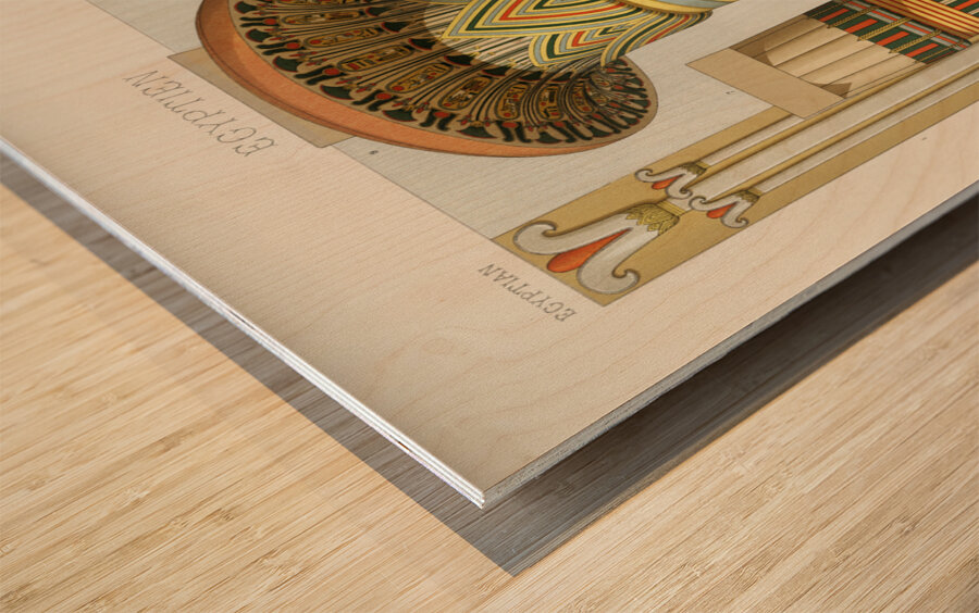 Egyptian pattern. 1888 edition Lornement Polychrome by Albert Racine 1825–1893. Wood print