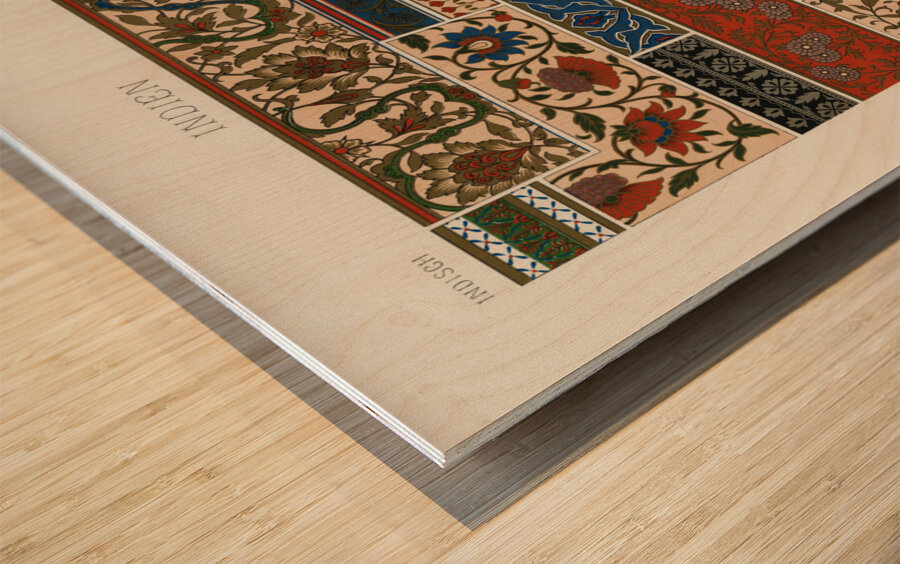Indian pattern. 1888 edition Lornement Polychrome by Albert Racine 1825–1893. Wood print