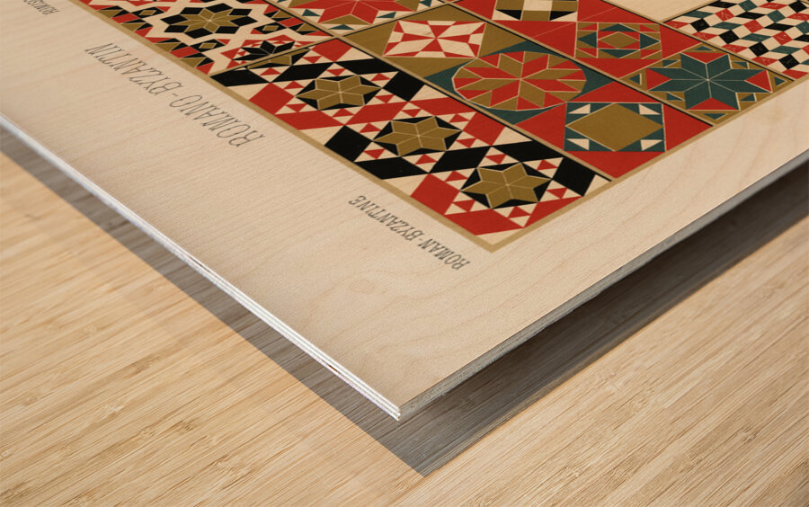 Roman-Byzantine pattern. 1888 edition Lornement Polychrome by Albert Racine 1825–1893. Impression sur bois