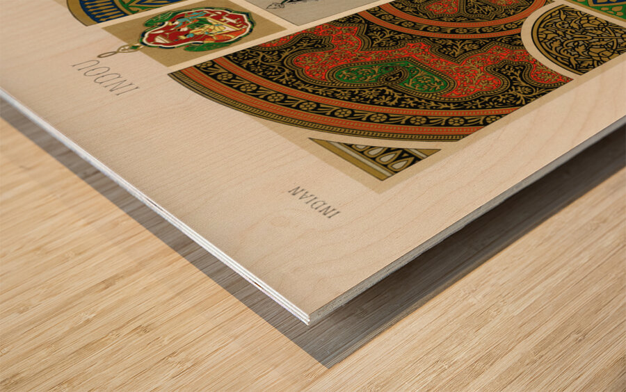Indian pattern. 1888 edition Lornement Polychrome by Albert Racine 1825–1893. Wood print