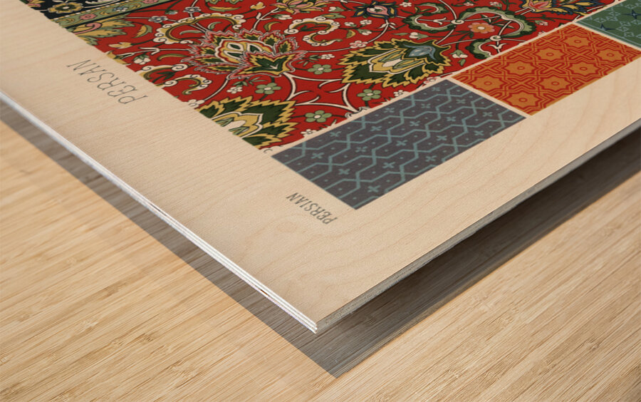 Persian pattern. 1888 edition Lornement Polychrome by Albert Racine 1825–1893. Wood print