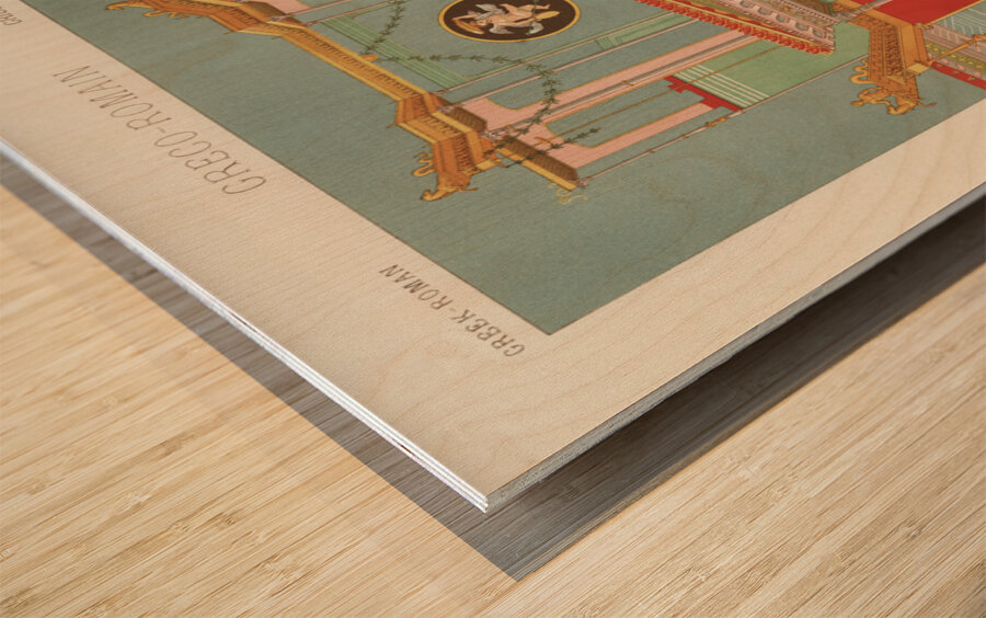 Greek-Roman pattern. 1888 edition Lornement Polychrome by Albert Racine 1825–1893. Wood print