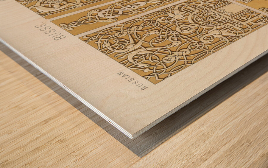 Russian pattern. 1888 edition Lornement Polychrome by Albert Racine 1825–1893. Wood print