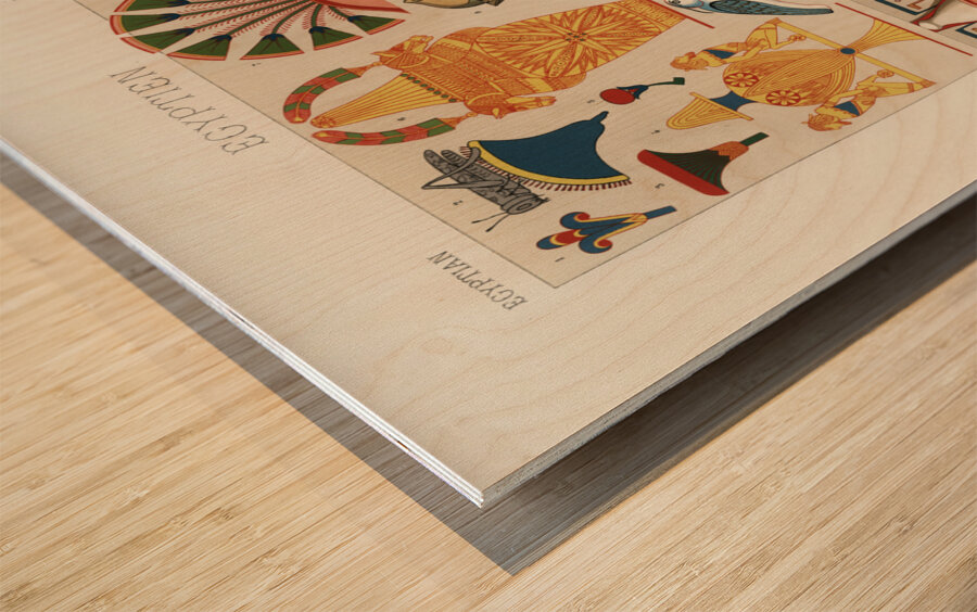 Egyptian pattern Lornement Polychrome 1888 by Albert Racinet 1825-1893. 1888 edition. Wood print