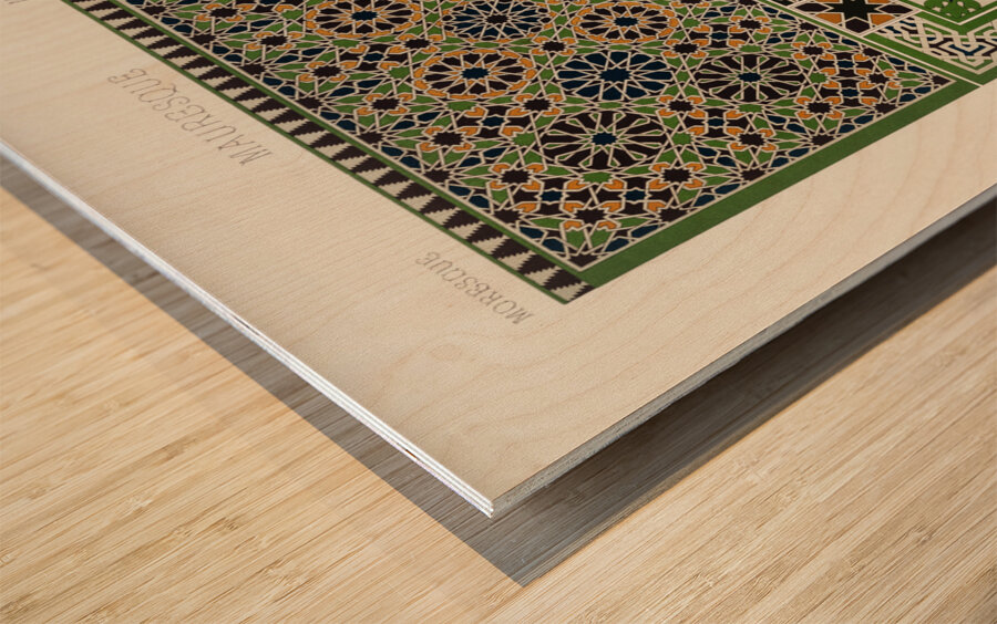 Moresque pattern Lornement Polychrome 1888 by Albert Racinet 1825-1893. 1888 edition. Wood print