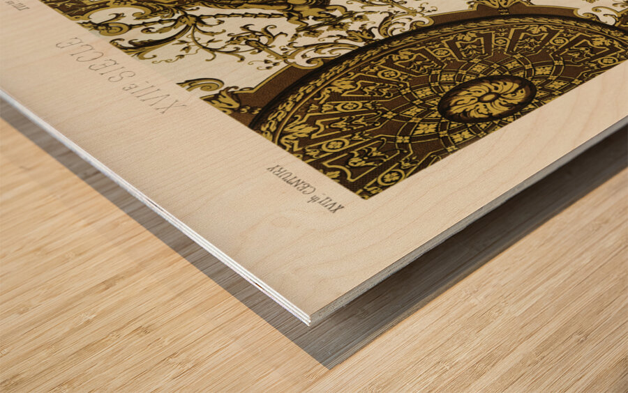 17th Century pattern. 1888 edition Lornement Polychrome by Albert Racine 1825–1893. Wood print