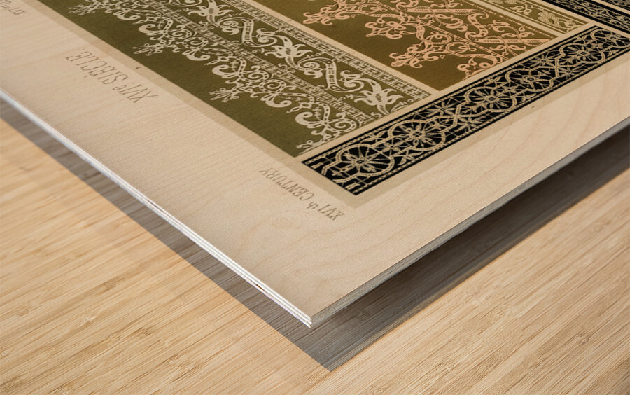 16th Century pattern. 1888 edition Lornement Polychrome by Albert Racine 1825–1893. Wood print