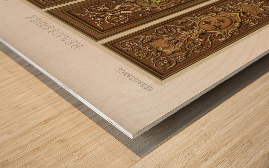 Renaissance pattern. 1888 edition Lornement Polychrome by Albert Racine 1825–1893. Wood print