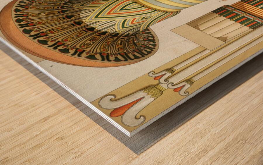 Egyptian pattern. 1888 edition Lornement Polychrome by Albert Racine 1825–1893. Wood print