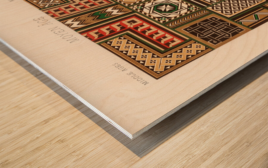 Middle-Ages pattern. 1888 edition Lornement Polychrome by Albert Racine 1825–1893. Wood print
