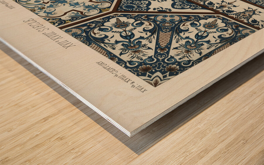 17th and 18th Century pattern. 1888 edition Lornement Polychrome by Albert Racine 1825–1893. Wood print