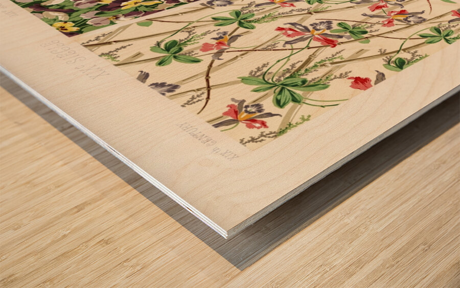 19th Century pattern Lornement Polychrome 1888 by Albert Racinet 1825&ndash1893. 1888 edition. Wood print