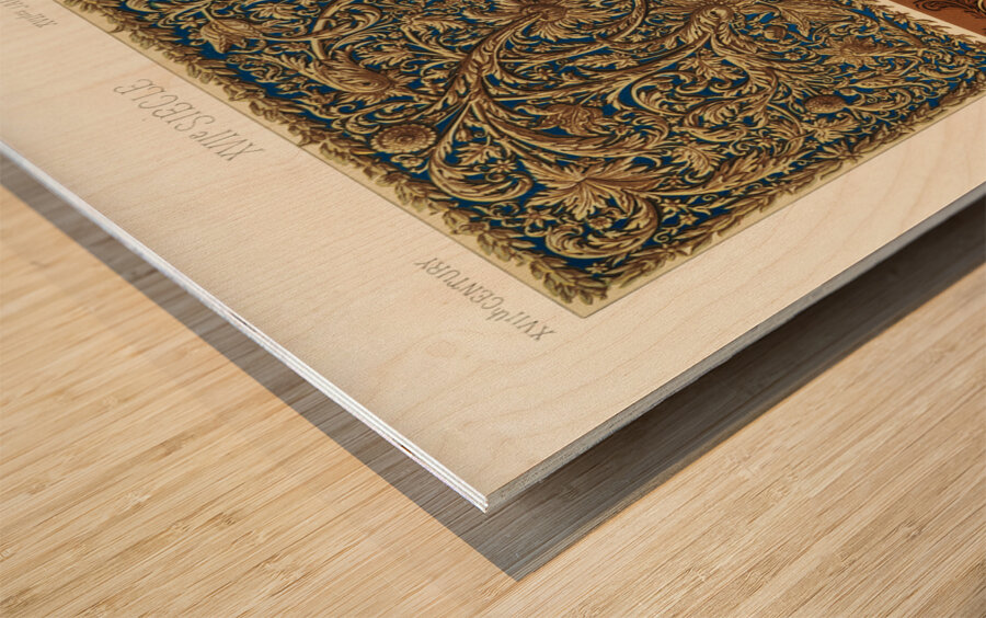 17th Century pattern. 1888 edition Lornement Polychrome by Albert Racine 1825–1893. Wood print