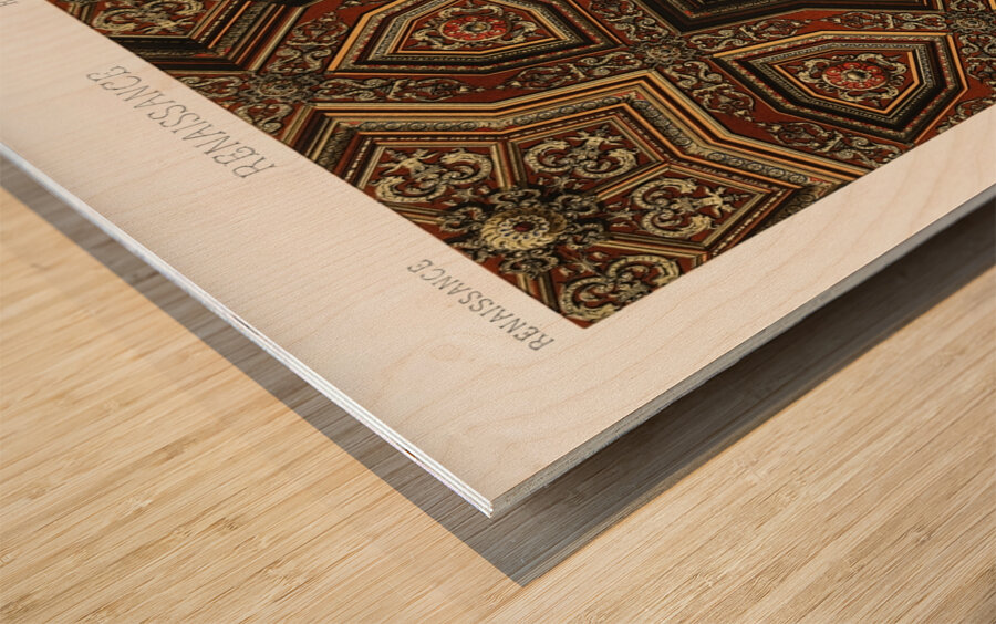 Renaissance pattern Lornement Polychrome 1888 by Albert Racinet 1825-1893. 1888 edition. Wood print