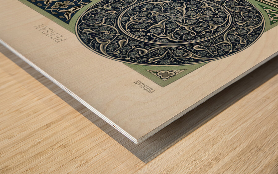 Persian pattern. 1888 edition Lornement Polychrome by Albert Racine 1825–1893. Wood print