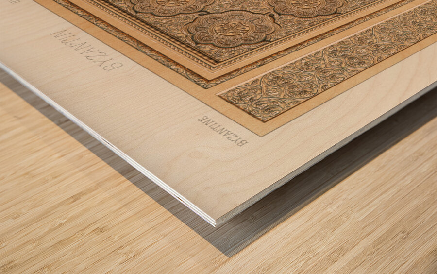 Byzantine pattern. 1888 edition Lornement Polychrome by Albert Racine 1825–1893. Wood print