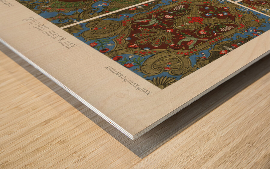 17th and 18th Century pattern. 1888 edition Lornement Polychrome by Albert Racine 1825–1893. Wood print