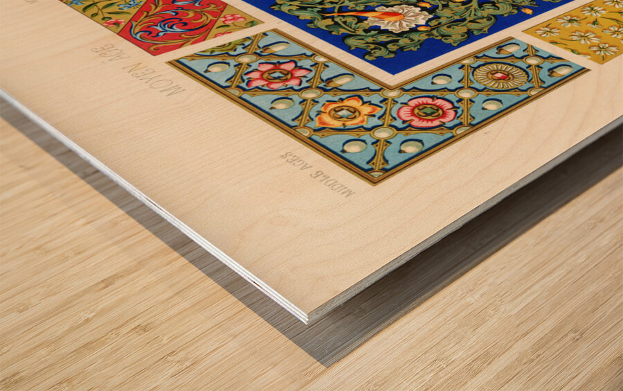 Middle-Ages pattern. 1888 edition Lornement Polychrome by Albert Racine 1825–1893. Wood print
