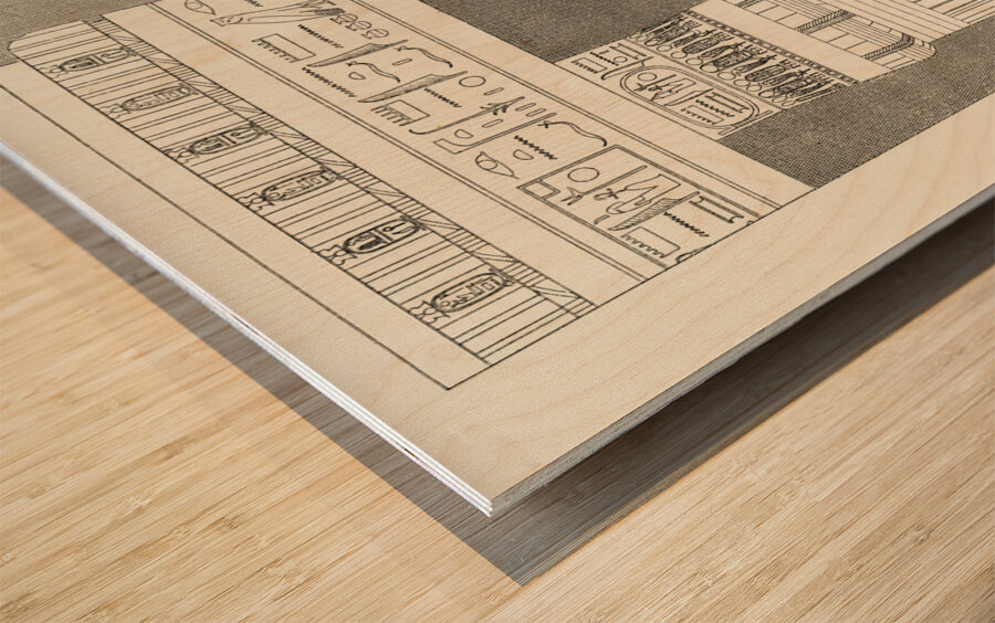 Egyptian pattern. 1888 edition Lornement Polychrome by Albert Racine 1825–1893. Wood print