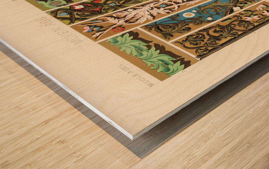 Middle-Ages pattern. 1888 edition Lornement Polychrome by Albert Racine 1825–1893. Wood print