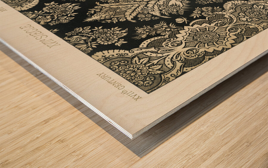 17th Century pattern. 1888 edition Lornement Polychrome by Albert Racine 1825–1893. Wood print