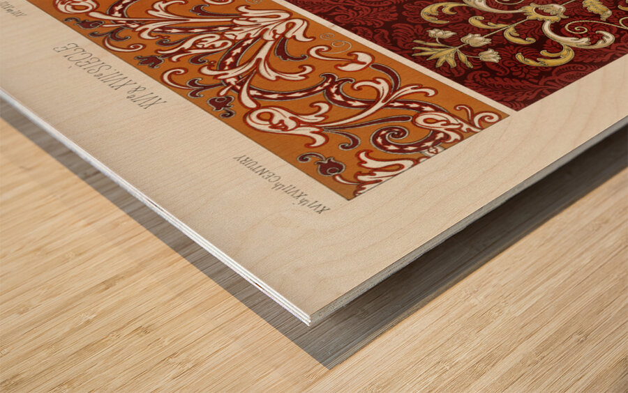 16th and 17th Century pattern. 1888 edition Lornement Polychrome by Albert Racine 1825–1893. Wood print