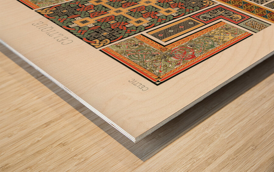 Celtic pattern. 1888 edition Lornement Polychrome by Albert Racine 1825–1893. Wood print