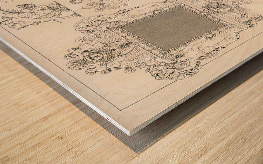 Ancient pattern. 1888 edition Lornement Polychrome by Albert Racine 1825–1893. Wood print