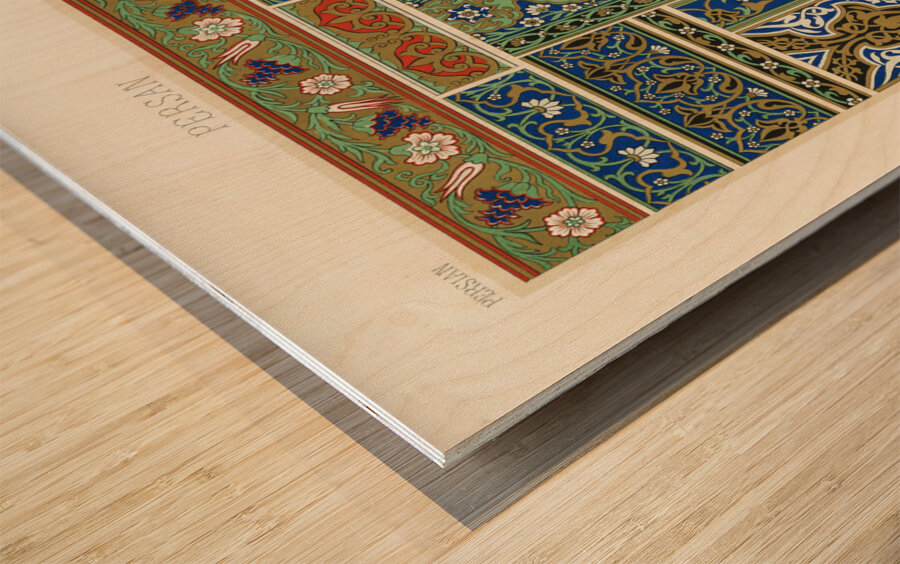 Persian pattern. 1888 edition Lornement Polychrome by Albert Racine 1825–1893. Wood print