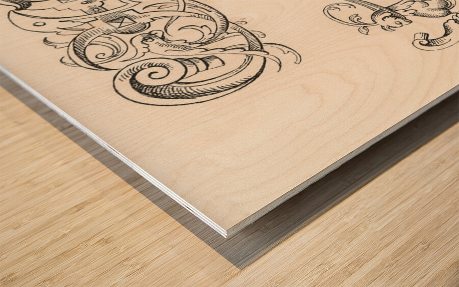 Renaissance ornamental designs. 1888 edition Lornement Polychrome by Albert Racine 1825–1893. Wood print