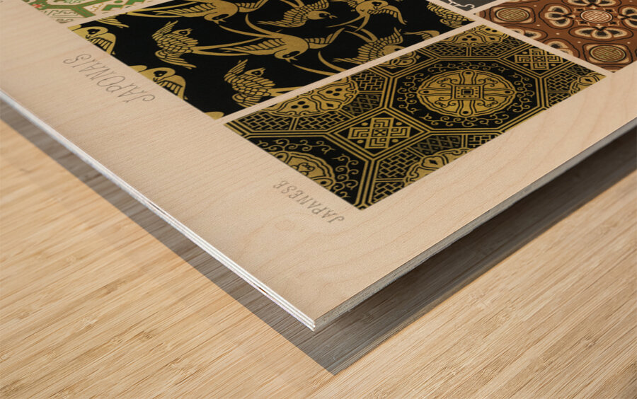 Japanese pattern. 1888 edition Lornement Polychrome by Albert Racine 1825–1893. Wood print