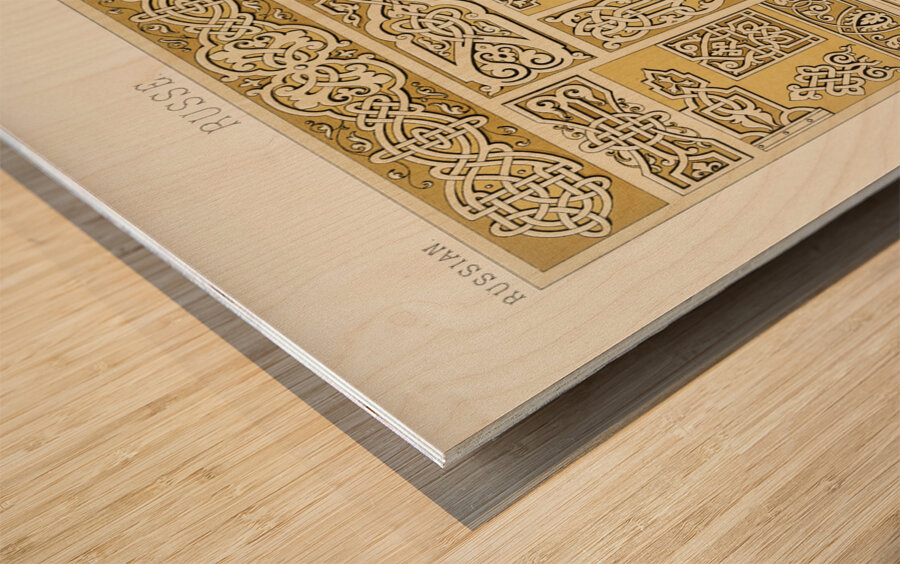 Russian pattern. 1888 edition Lornement Polychrome by Albert Racine 1825–1893. Wood print