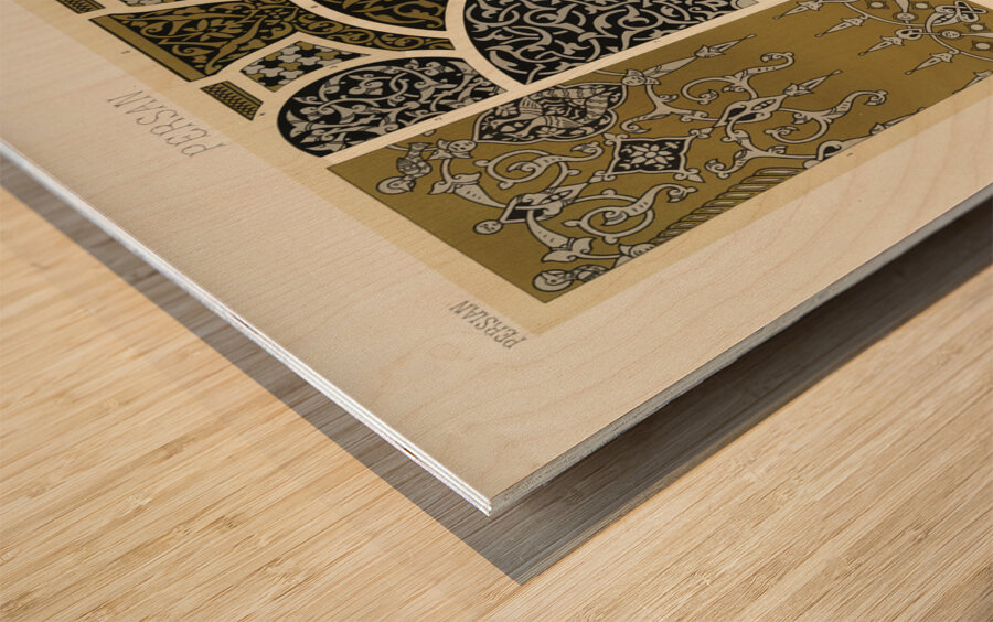 Persian pattern. 1888 edition Lornement Polychrome by Albert Racine 1825–1893. Wood print