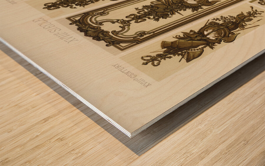 18th Century pattern. 1888 edition Lornement Polychrome by Albert Racine 1825–1893. Wood print