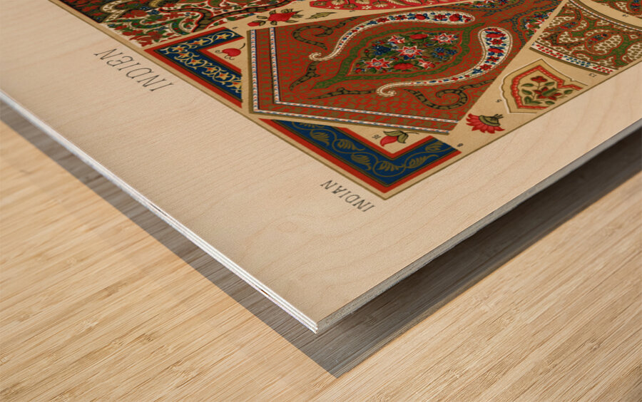 Indian pattern. 1888 edition Lornement Polychrome by Albert Racine 1825–1893. Wood print