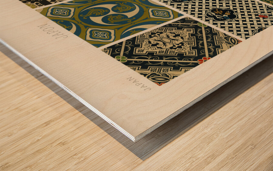 Japan pattern. 1888 edition Lornement Polychrome by Albert Racine 1825–1893. Wood print