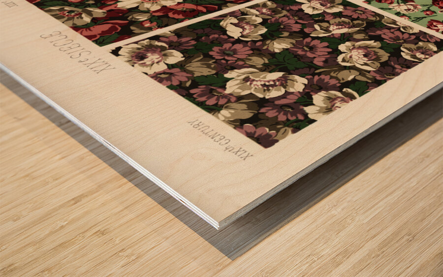 19th Century pattern. 1888 edition Lornement Polychrome by Albert Racine 1825–1893. Wood print