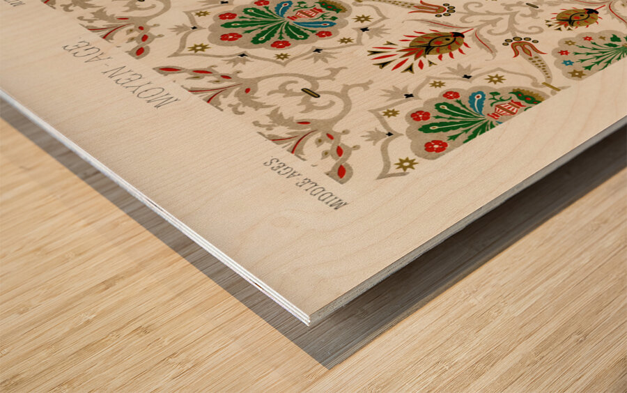 Middle-Ages pattern. 1888 edition Lornement Polychrome by Albert Racine 1825–1893. Wood print