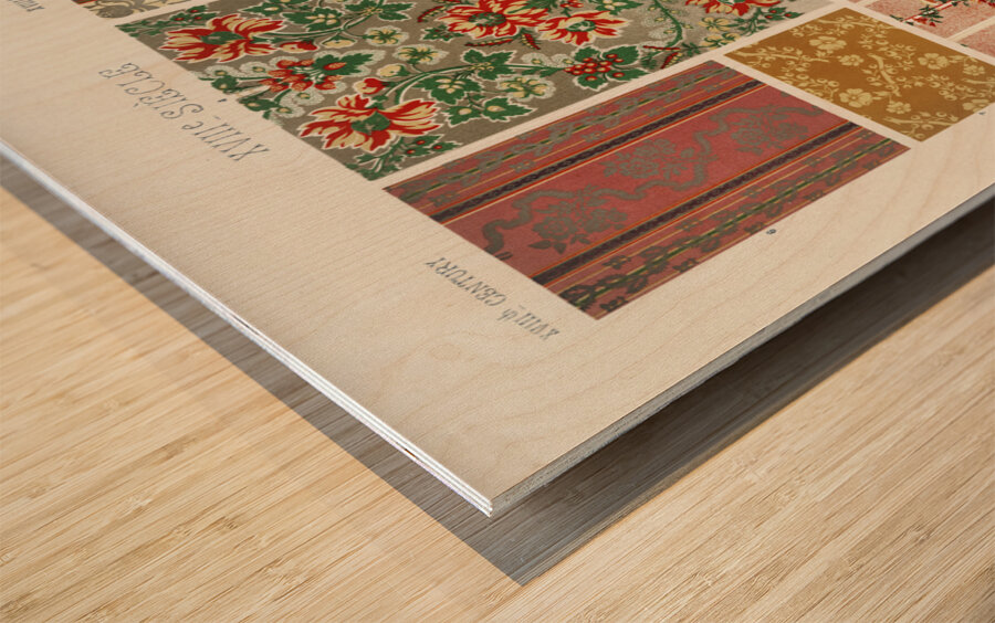 18th Century pattern. 1888 edition Lornement Polychrome by Albert Racine 1825–1893. Wood print