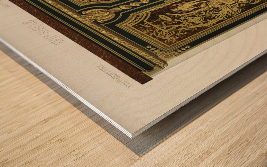 17th Century pattern. 1888 edition Lornement Polychrome by Albert Racine 1825–1893. Wood print