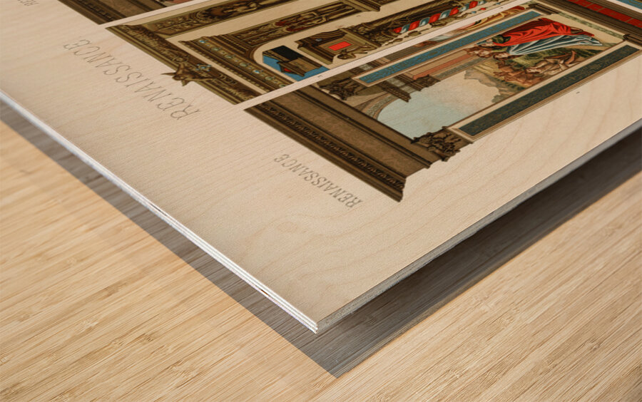 Renaissance pattern. 1888 edition Lornement Polychrome by Albert Racine 1825–1893. Wood print