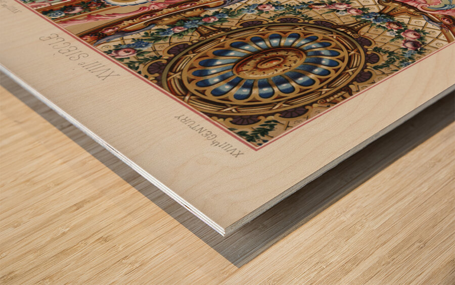 18th Century pattern. 1888 edition Lornement Polychrome by Albert Racine 1825–1893. Wood print